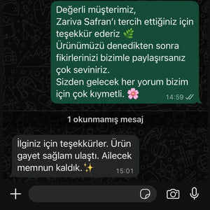 WhatsApp'tan iletilen müşteri mesajı