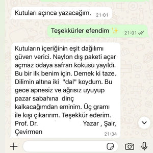 WhatsApp'tan iletilen müşteri mesajı