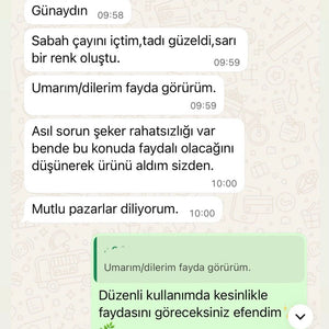 WhatsApp'tan iletilen müşteri mesajı