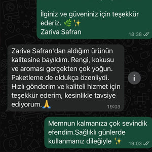 WhatsApp'tan iletilen müşteri mesajı